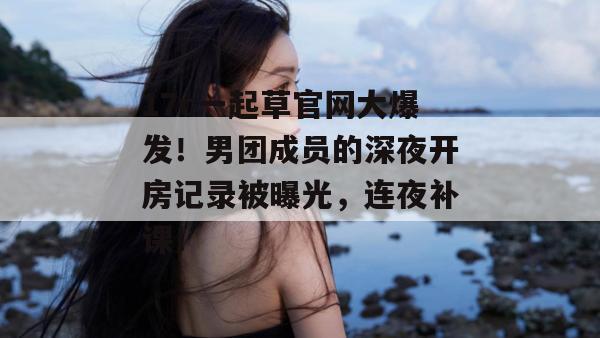 17c一起草官网大爆发！男团成员的深夜开房记录被曝光，连夜补课！